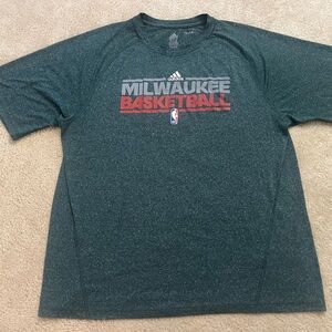 Adidas climalite Milwaukee Bucks On-Court Team shirt NBA basketball jersey top